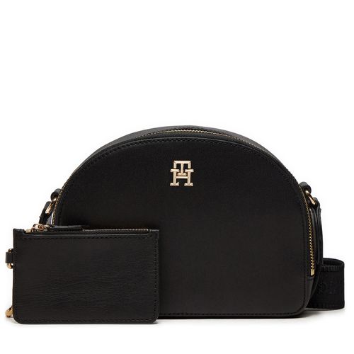 Sac à main Tommy Hilfiger Monotype Half Moon AW0AW16482 Noir - Chaussures.fr - Modalova