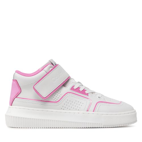 Sneakers Calvin Klein Jeans Chunky Cupsole Laceup Mid YW0YW00691 White/Neon Pink 0LA - Chaussures.fr - Modalova
