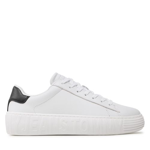 Sneakers Tommy Jeans Leather Outsole EM0EM01159 White YBR - Chaussures.fr - Modalova