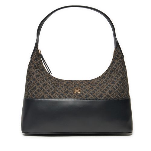 Sac à main Tommy Hilfiger Jacquard AW0AW17072 Noir - Chaussures.fr - Modalova