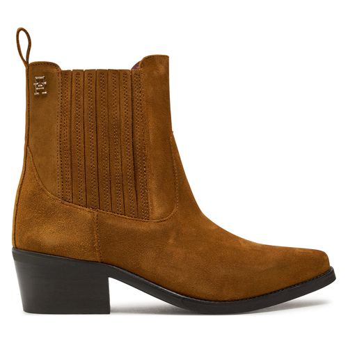 Bottines Tommy Hilfiger Th Suede Cowboy Boot FW0FW08034 Marron - Chaussures.fr - Modalova