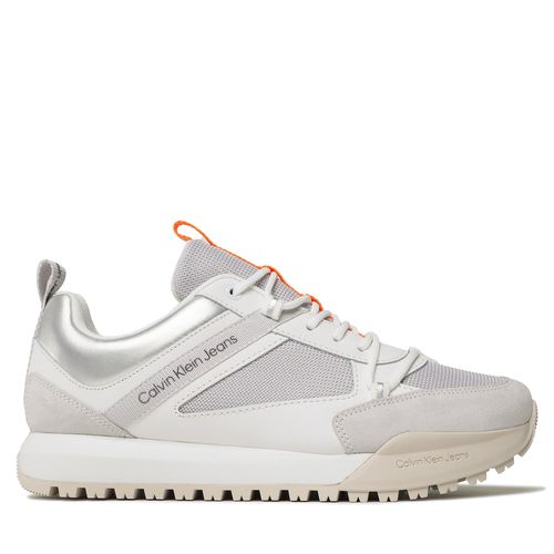 Sneakers Calvin Klein Jeans Toothy Runner Low Laceup Mix YM0YM00710 Bright White/Oyster Mushroom YBR - Chaussures.fr - Modalova