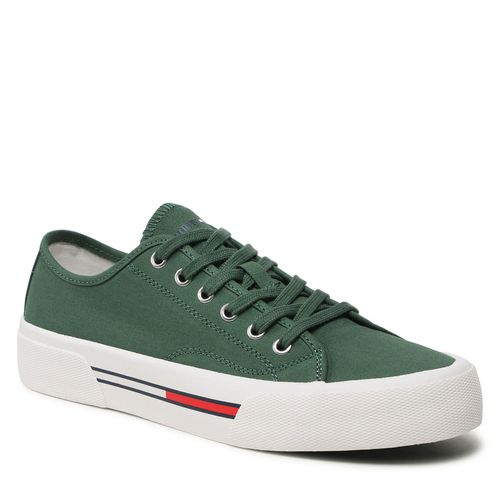 Tennis Tommy Jeans Canvas Sneaker EM0EM01299 Urban Green MBG - Chaussures.fr - Modalova