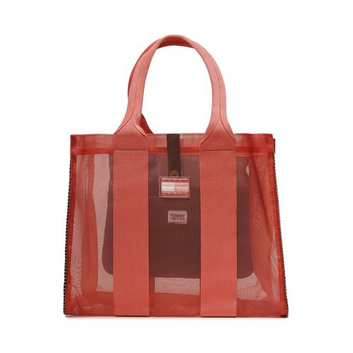 Sac à main Tommy Jeans Tjw Summer Vacation Tote Mesh AW0AW15123 Rouge - Chaussures.fr - Modalova