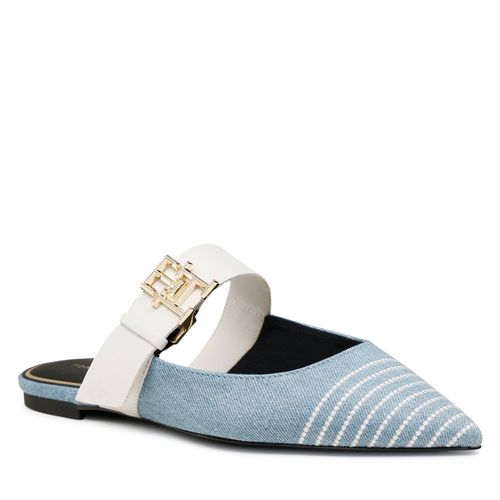 Mules / sandales de bain Tommy Hilfiger Th Pointy Feminine Mule Logo FW0FW07129 Bleu - Chaussures.fr - Modalova