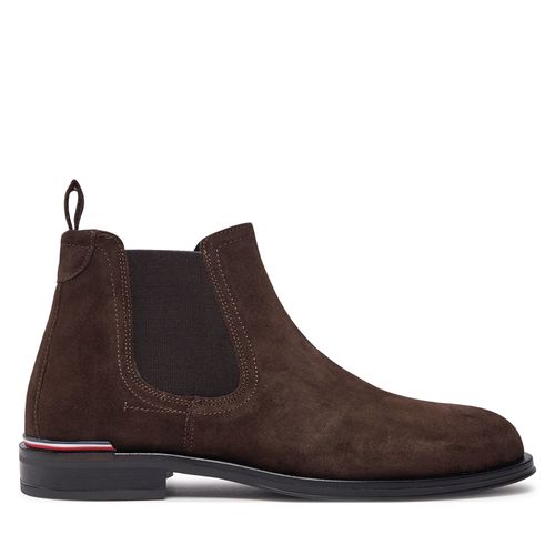 Bottines Chelsea Tommy Hilfiger Core Rwb Hilfiger Suede Chelsea FM0FM04757 Marron - Chaussures.fr - Modalova