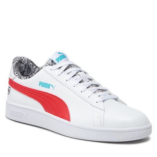 Sneakers Puma Smash V2 Me Happy 386396 01 White/Red/Blue/Atoll/Black - Chaussures.fr - Modalova