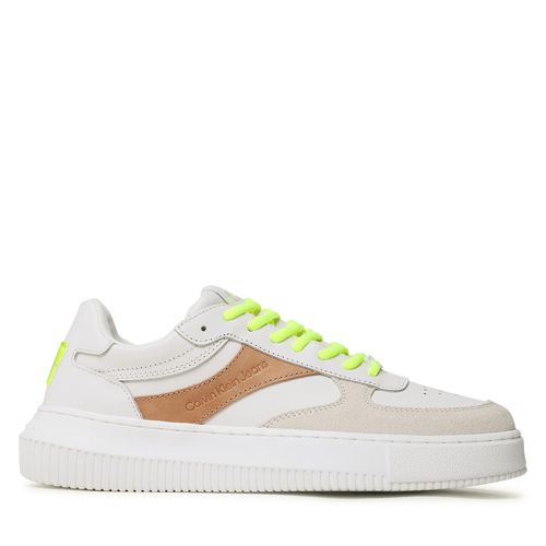 Sneakers Calvin Klein Jeans Chunky Cupsole Gel Backtab Fluo YM0YM00673 White/Ancient White - Chaussures.fr - Modalova