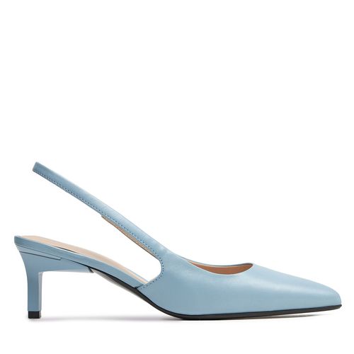 Sandales Calvin Klein Heel Slingback Pump 50 Pearl Lth HW0HW02069 Bleu - Chaussures.fr - Modalova