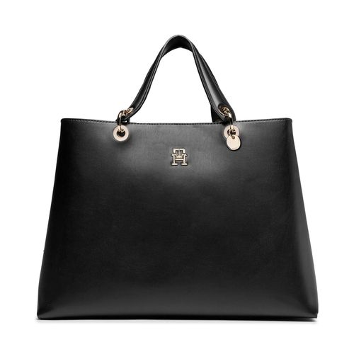 Sac à main Tommy Hilfiger Th Chic Satchel AW0AW14784 Noir - Chaussures.fr - Modalova