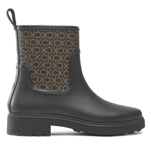 Bottes de pluie Calvin Klein Rain Boot W/Flc HW0HW01319 Black/Brown Mono 0GL - Chaussures.fr - Modalova