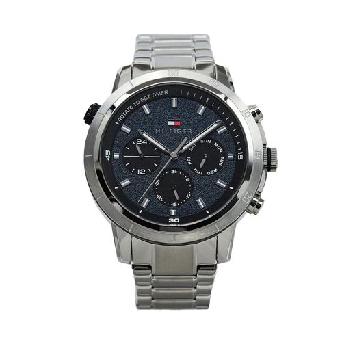 Montre Tommy Hilfiger Troy 1792104 Silver/Navy - Chaussures.fr - Modalova