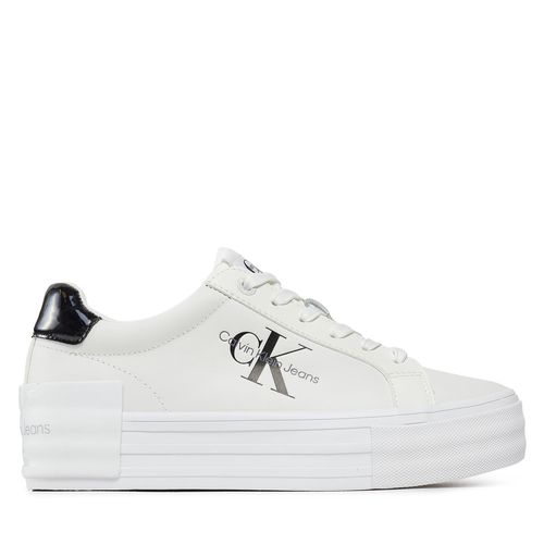 Sneakers Calvin Klein Jeans Bold Vulc Flatf Low Lace Lth Ml YW0YW01294 Bright White/Black 01W - Chaussures.fr - Modalova
