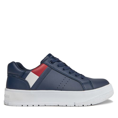 Sneakers Tommy Hilfiger Flag Low Cut Lace-Up Sneaker T3X9-33356-1355 S Blue 800 - Chaussures.fr - Modalova