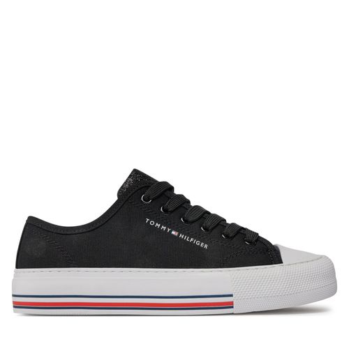 Sneakers Tommy Hilfiger Low Cut Lace-Up Sneaker T3A9-33185-1687 S Black 999 - Chaussures.fr - Modalova