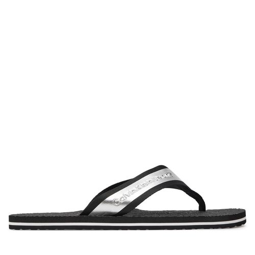 Tongs Calvin Klein Jeans Beach Sandal In Met YM0YM00950 Noir - Chaussures.fr - Modalova
