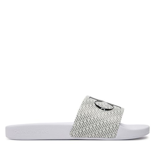 Mules / sandales de bain Calvin Klein Jeans Slide Aop Wn YW0YW01407 Bright White/Black Aop 01W - Chaussures.fr - Modalova