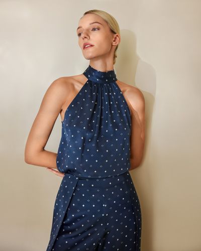 Chemise Pin En Soie À Col Licou - LILYSILK - Modalova
