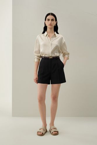 Short Taille Haute en Crêpe de Soie | Stretch Lourd - LILYSILK - Modalova