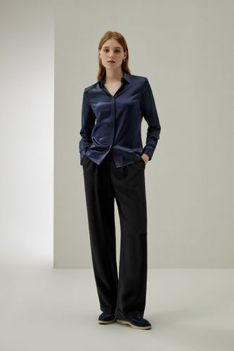 Chemises En Soie Boutonnage Avec Un Ourlet Plus Long Dans Le Dos - LILYSILK - Modalova