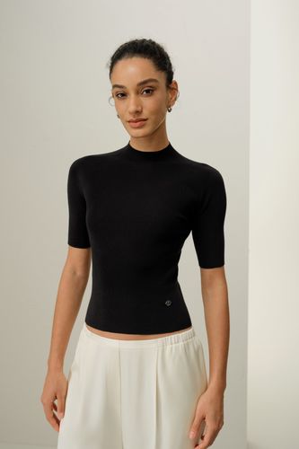 Haut Maille Côtelée Soie-Coton | Coupe Ajustée Respirante - LILYSILK - Modalova