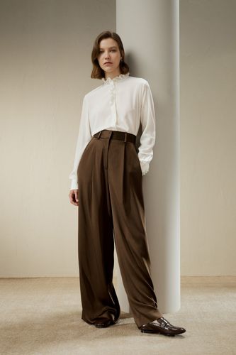 Pantalon de soie coupe ample taille haute - LILYSILK - Modalova