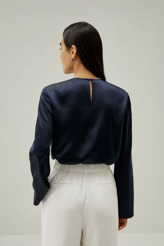 LILYSILK Top En Soie Col Rond Manches Longues 100% Soie Charmeuse Une Élégance Intemporelle Mettant En Valeur La Féminité S - LILYSILK - Modalova