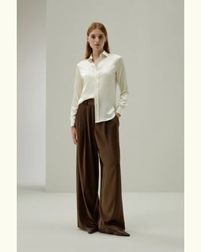 LILYSILK Blouse En Soie Ajustement Régulier Soie Charmeuse Style D'Affaires Modèle Classique 36 - LILYSILK - Modalova