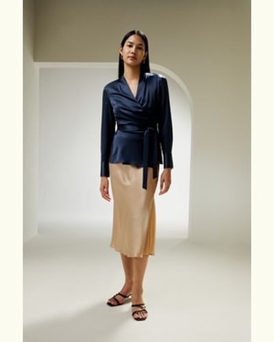 LILYSILK Blouse En Soie Coupe Ajustée, Effet D'Enveloppement 100% Soie Pure Pièces Incontournables Pour De Multiples Occasions 36 - LILYSILK - Modalova