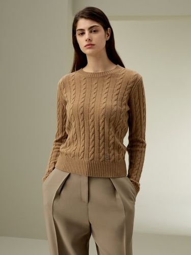 Pull en maille torsadée classique avec bords côtelés - LILYSILK - Modalova