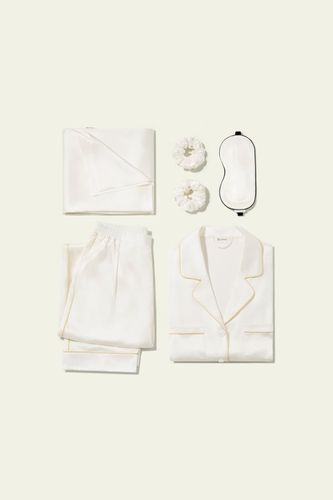 LILYSILK Ensemble Cadeau Nuit Bliss Ivoire XS Soie Charmeuse Pyjama, Masque, Chouchous, Taie d'oreiller - LILYSILK - Modalova