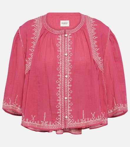 Crop top Perkins en coton brodé - Marant Etoile - Modalova
