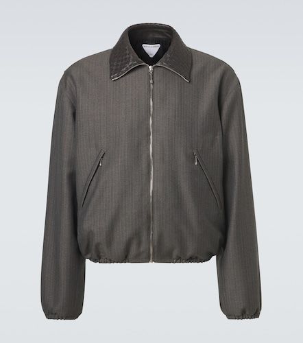 Blouson en laine, mohair et cuir Intrecciato - Bottega Veneta - Modalova