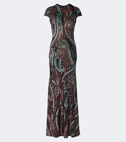 Robe longue en velours dévoré - Etro - Modalova