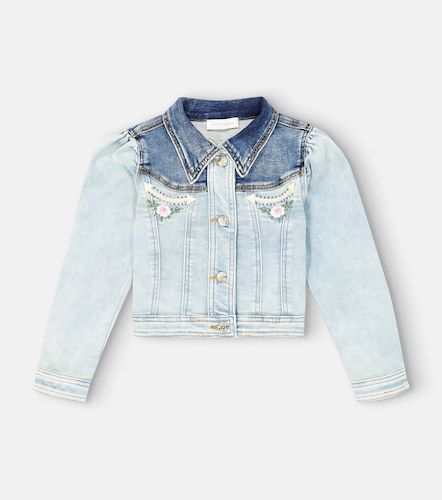 Veste en denim à broderies - Monnalisa - Modalova