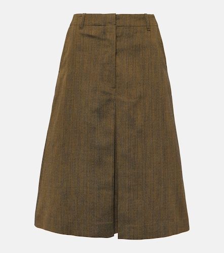 Jupe midi en coton et soie mélangés - Dries Van Noten - Modalova