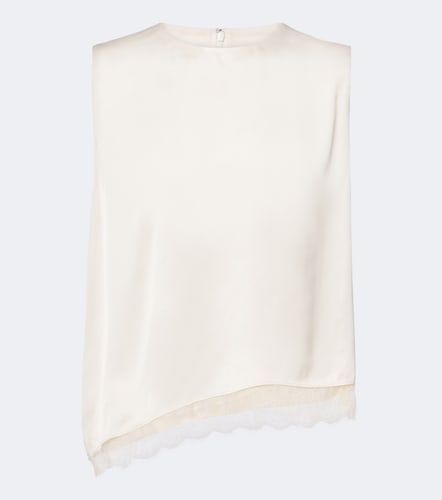 Top asymétrique en satin à dentelle - Vince - Modalova