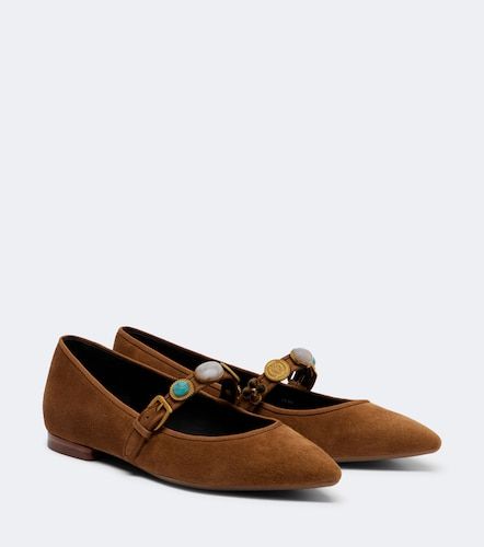 Ballerines Mary Jane en daim à ornements - Veronica Beard - Modalova