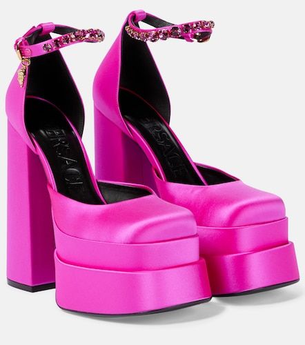 Escarpins Medusa Aevitas à plateau en satin - Versace - Modalova