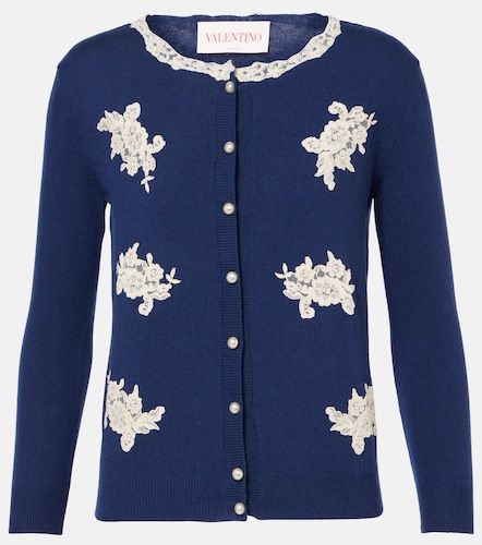 Cardigan en laine vierge à dentelle - Valentino - Modalova