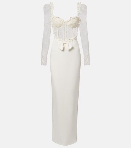 Robe longue en cady et dentelle - Alessandra Rich - Modalova