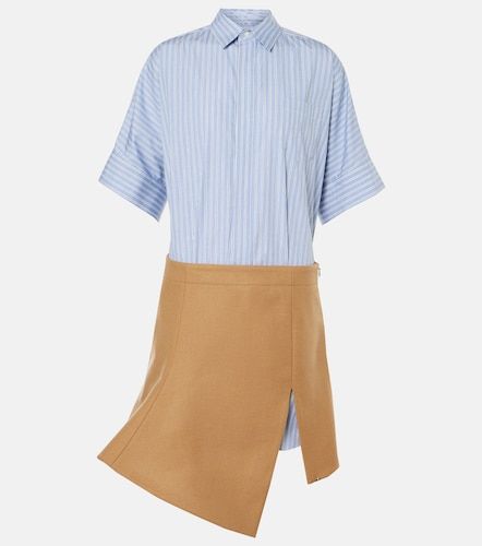 Robe Melton en popeline de coton et laine - Sacai - Modalova