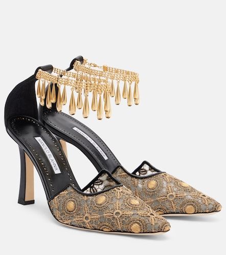 Escarpins Harnicus 105 en dentelle et cuir - Manolo Blahnik - Modalova