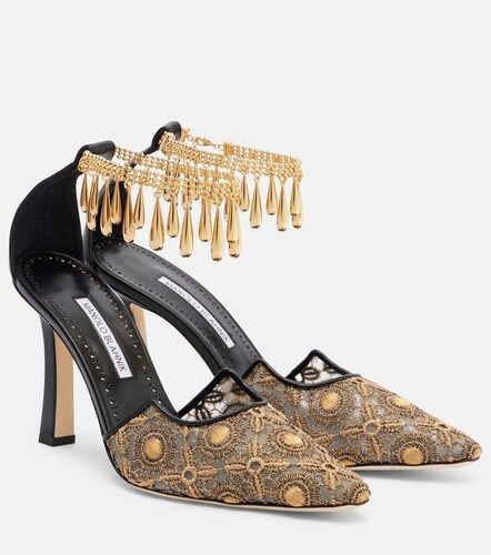 Escarpins Harnicus 105 en dentelle et cuir - Manolo Blahnik - Modalova