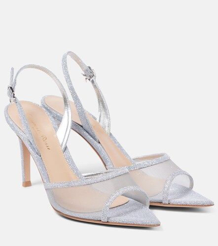 Escarpins slingback Halley 85 en cuir métallisé - Gianvito Rossi - Modalova