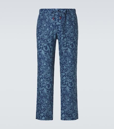 Pantalon droit en lin imprimé - Kiton - Modalova