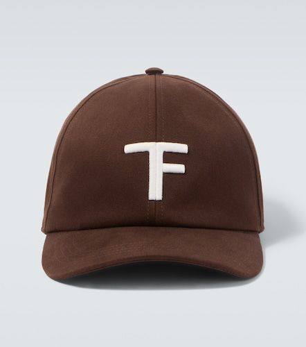 Casquette en toile et cuir à logo brodé - Tom Ford - Modalova