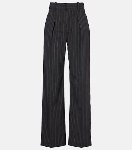 Pantalon droit rayé en laine mélangée - Isabel Marant - Modalova