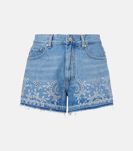 Ganni Short en jean brodé - Ganni - Modalova
