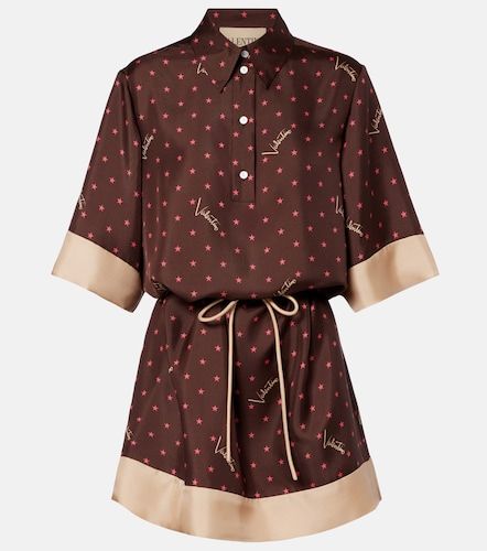 Robe chemise en soie à imprimé - Valentino - Modalova